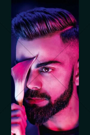Virat Kohli Dramatic Close Up With Bat Blade Across Face 6x4 Photo Print