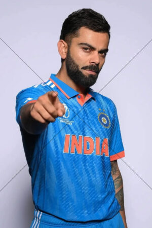 India Cricket Star Pointing In Team India Blue Jersey 6x4 Photo Print