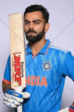 India Cricket Star Portrait Holding Bat Upright Team India 6x4 Photo Print