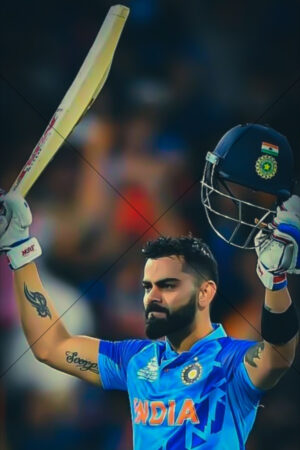 India Cricket Star Raising Bat And Helmet Milestone Moment 6x4 Photo Print