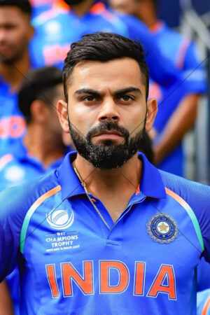 Virat Kohli Fierce Portrait In India Jersey - 6x4 Photo Print