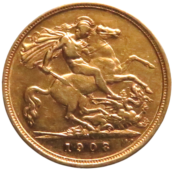 Edward VII 1902-1910 - St George Reverse reverse