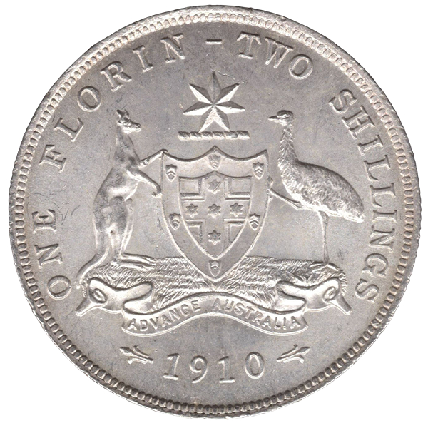 1910 Australian florin reverse