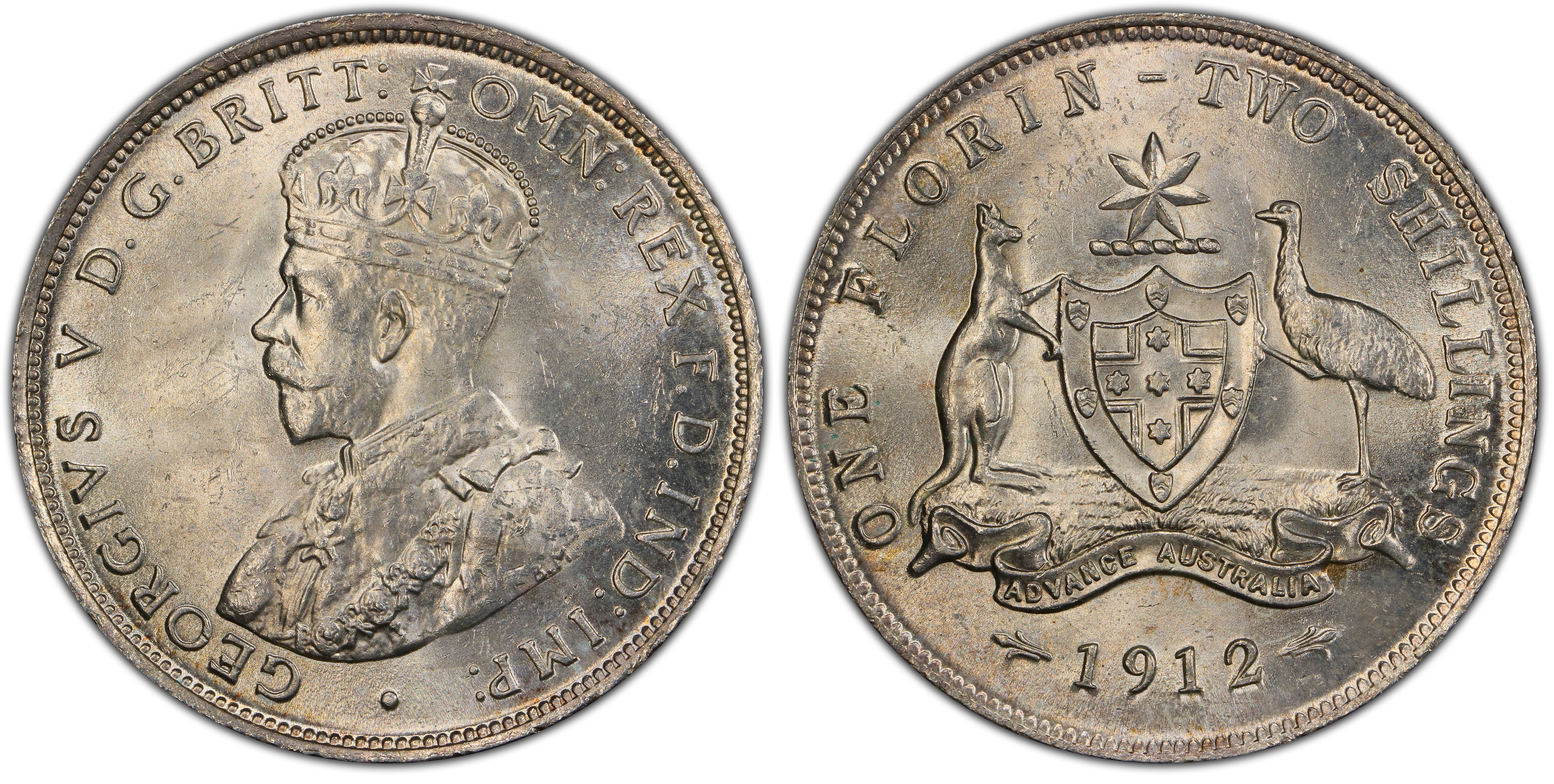 1912 Australian Florin obverse and reverse