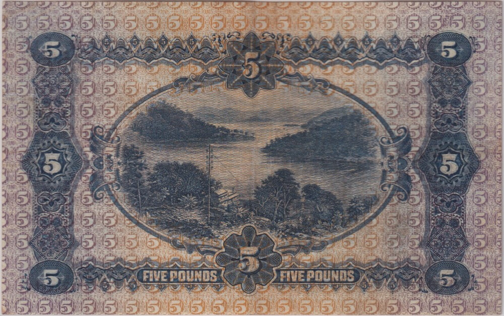 1916 Australian Five Pounds Collins Allen reverse