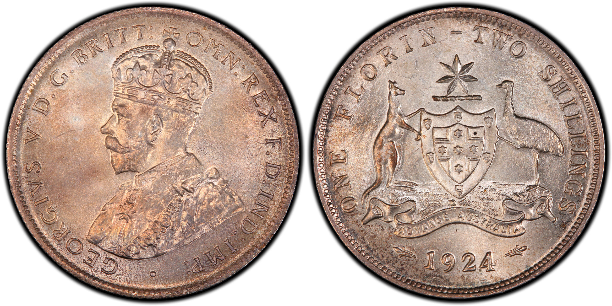 1924 Australian Florin obverse and reverse