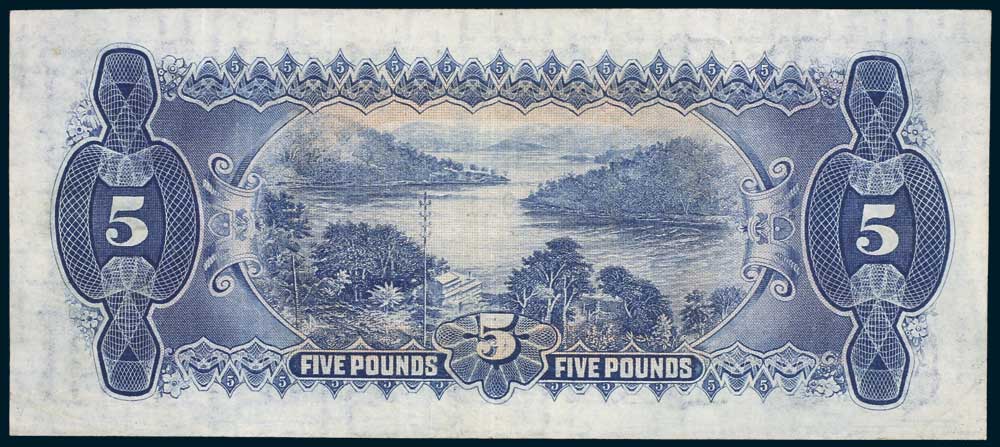 1927 Australian Five Pounds Kell Heathershaw Note Issue Department reverse