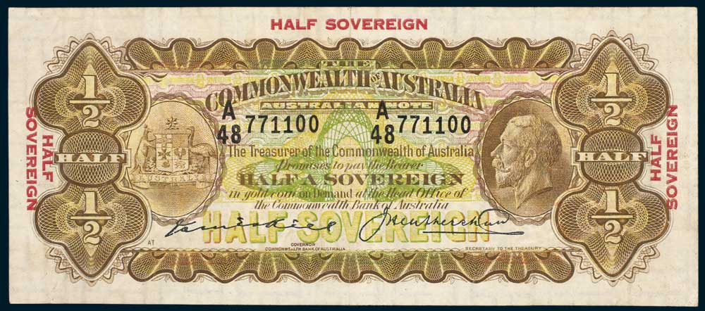 1927 Australian Ten Shillings Kell & Heathershaw obverse