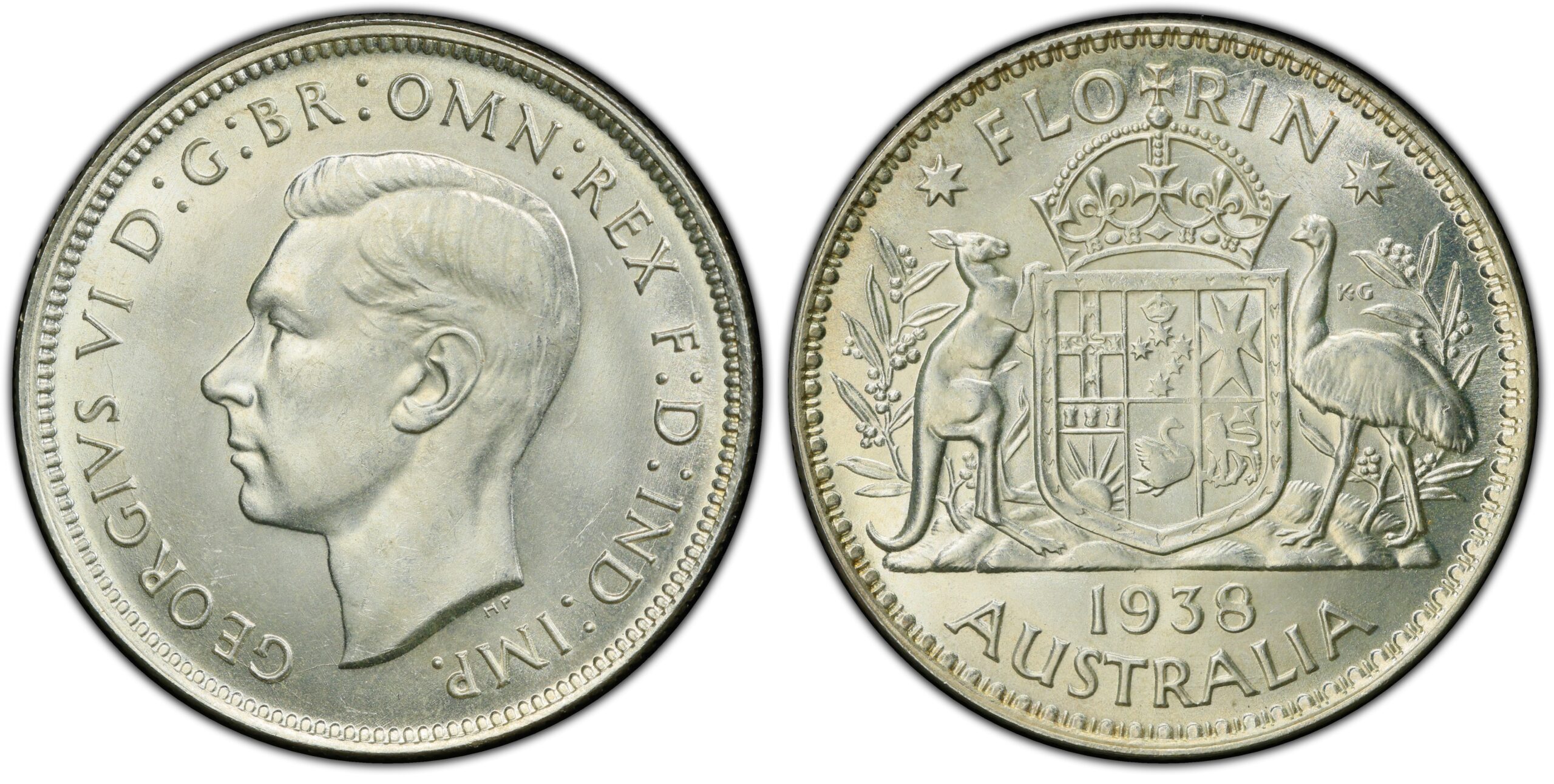 1938 Australian Florin obverse and reverse