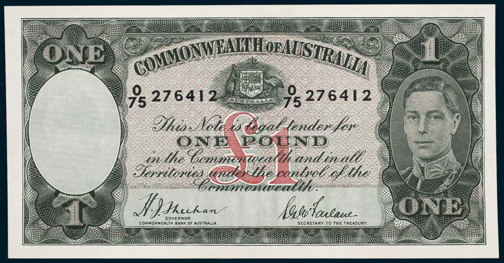 1938 Australian One Pound Sheehan & McFarlane obverse