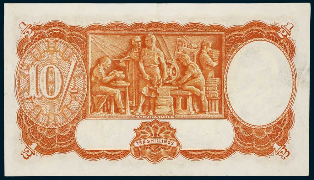 1949 Australian Ten Shillings Coombs & Watt reverse