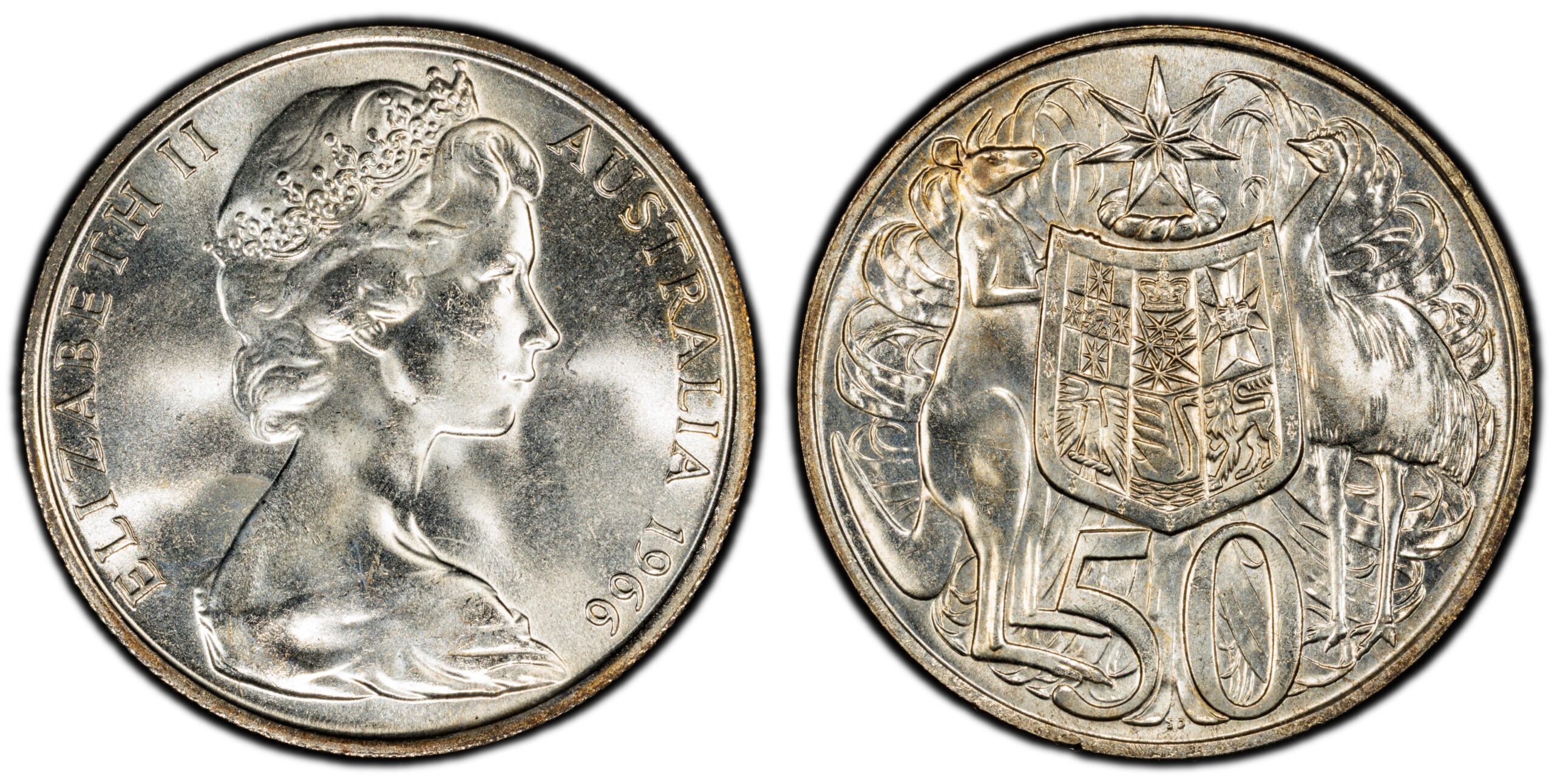 1966 50 Cent obverse and reverse