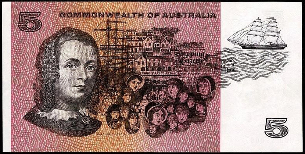 1967 Five Dollars - Coombs & Randall reverse