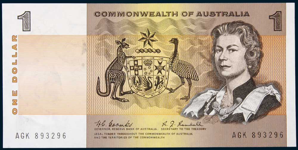 1968 Australian One Dollar Coombs Randall obverse
