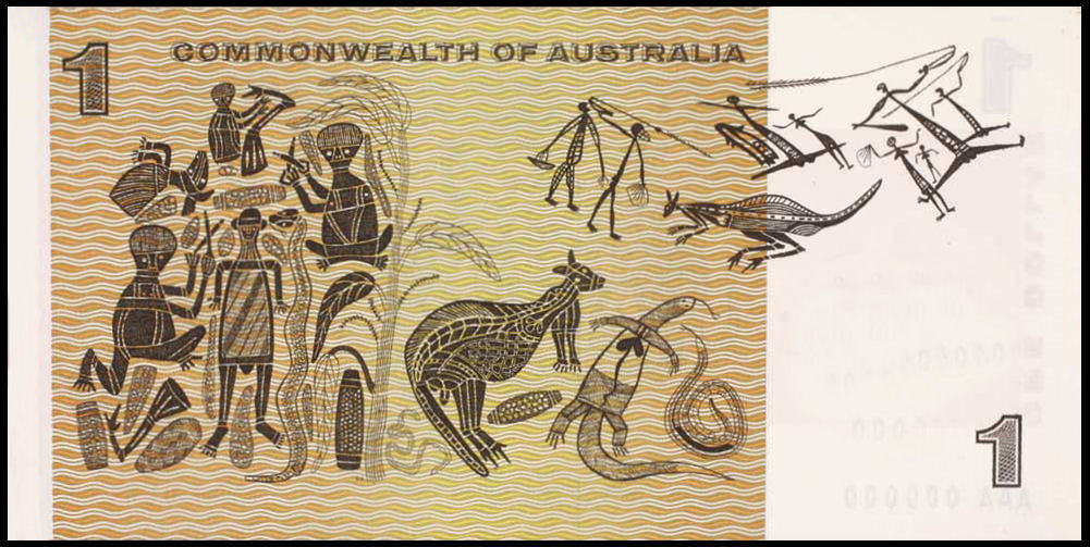 1972 Australian One Dollar Phillips Wheeler reverse