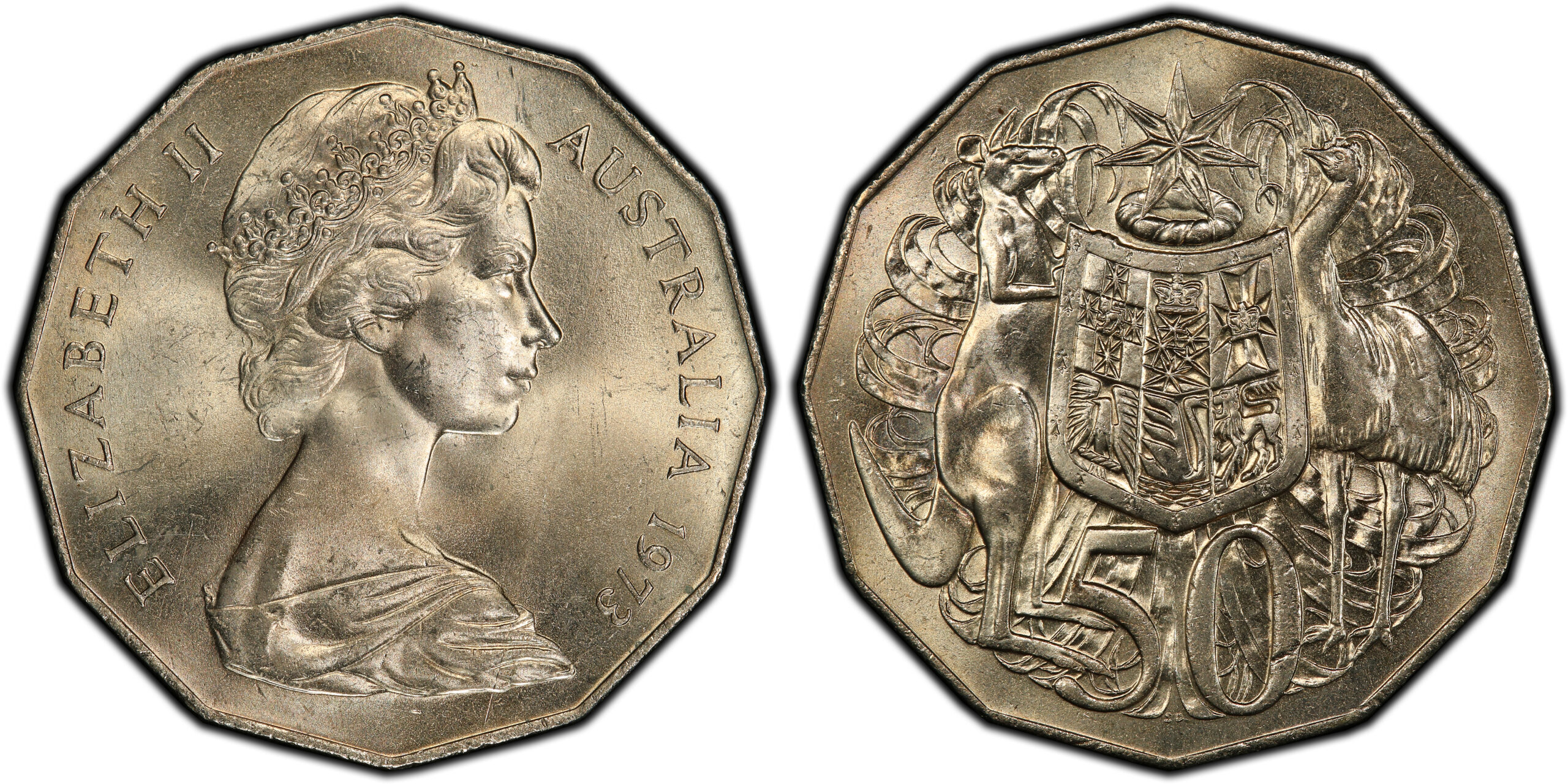 1973 50 Cent obverse and reverse