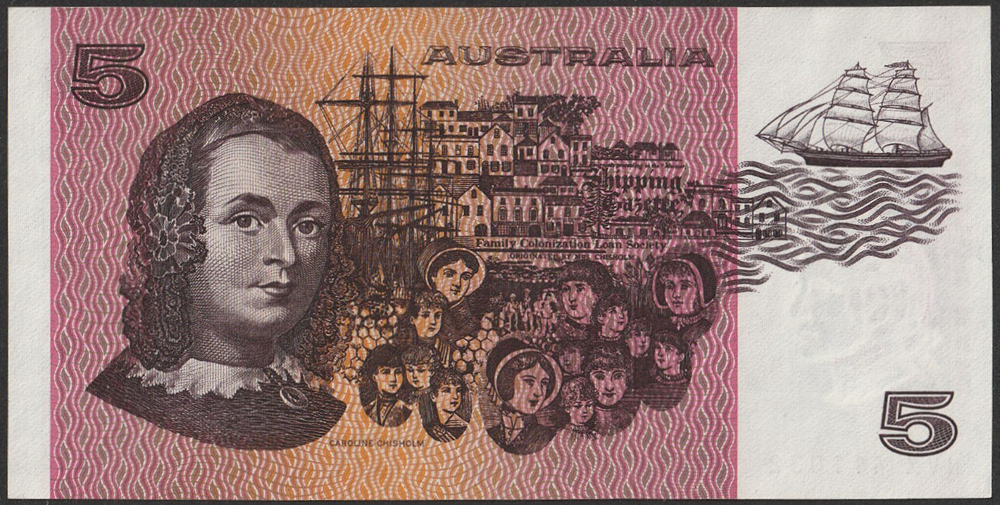 1976 Five Dollars - Knight & Wheeler reverse