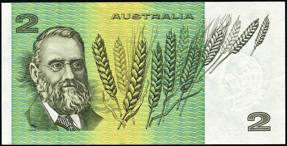 1976 Australian Two Dollar Knight Wheeler reverse