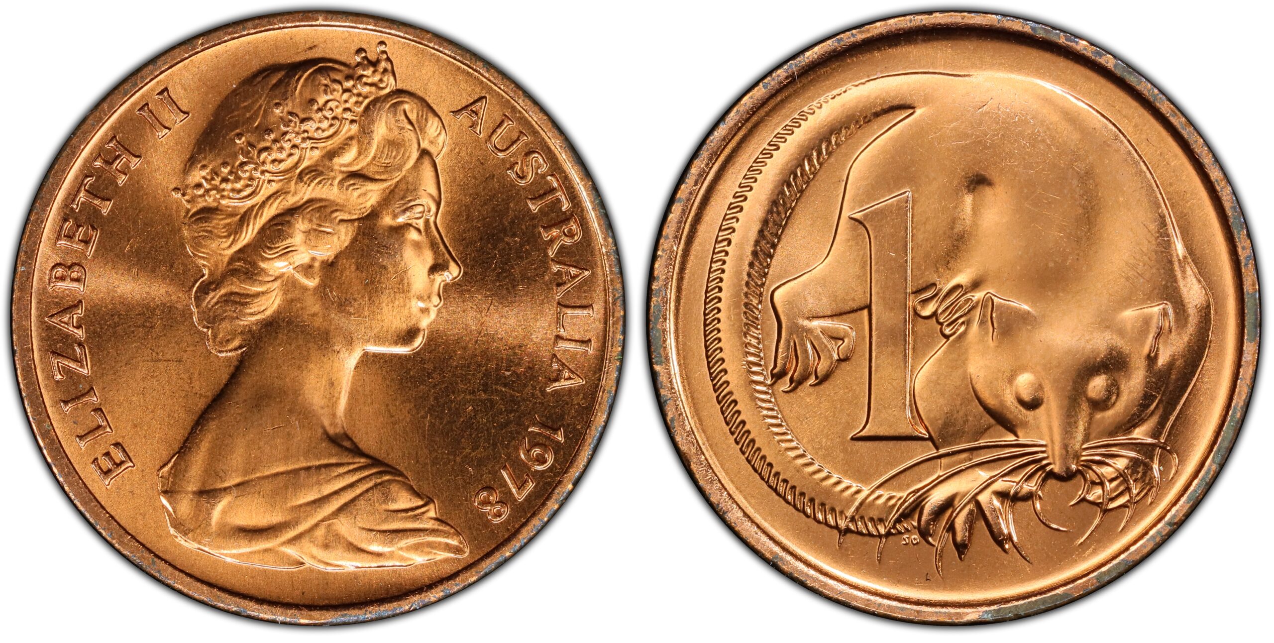 1978 1 Cent obverse and reverse