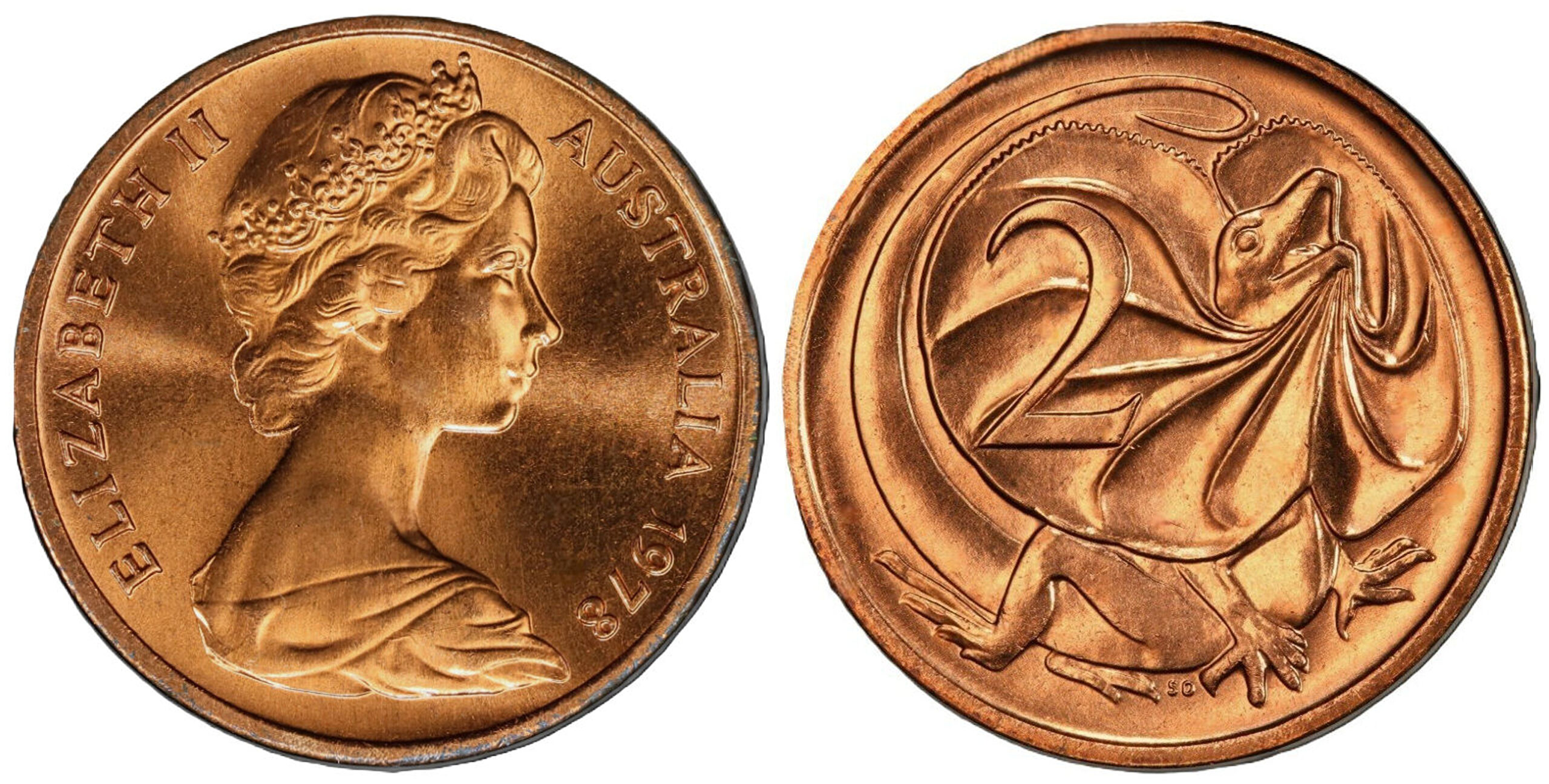 1978 2 Cent obverse and reverse