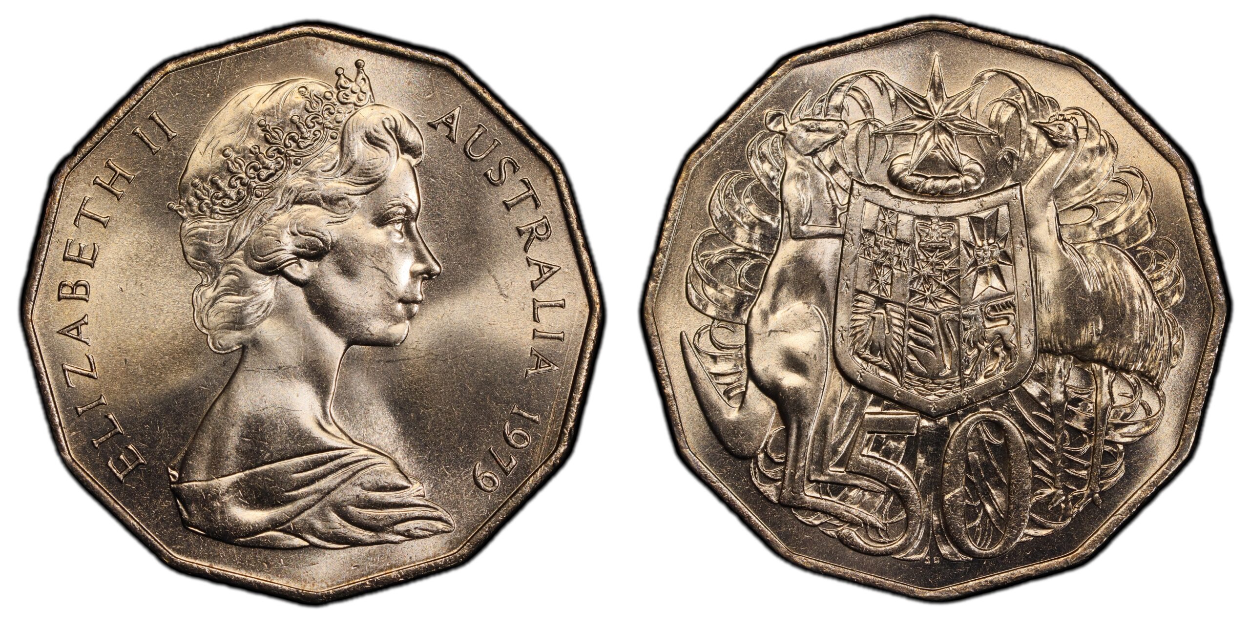 1979 50 Cent - Double Bar obverse and reverse