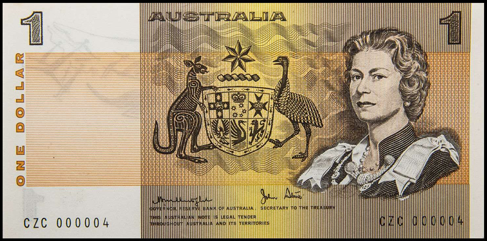 1979 Australian One Dollar Knight Stone obverse