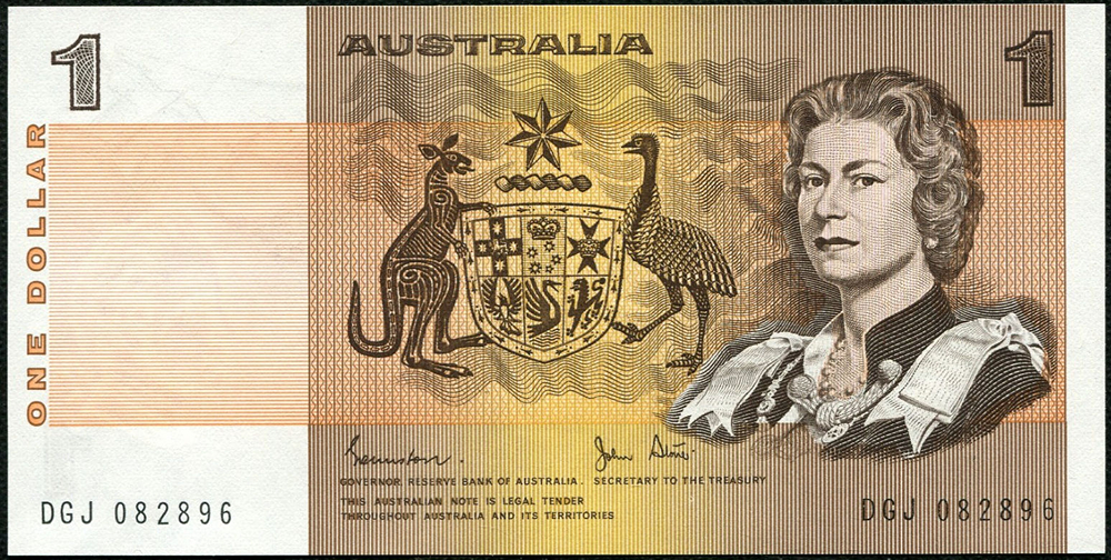 1982 Australian One Dollar Johnston Stone obverse