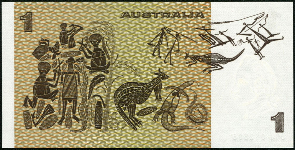 1982 Australian One Dollar Johnston Stone reverse