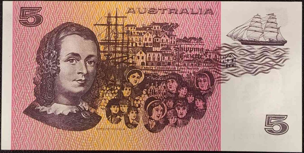 1983 Five Dollars - Johnston & Stone reverse