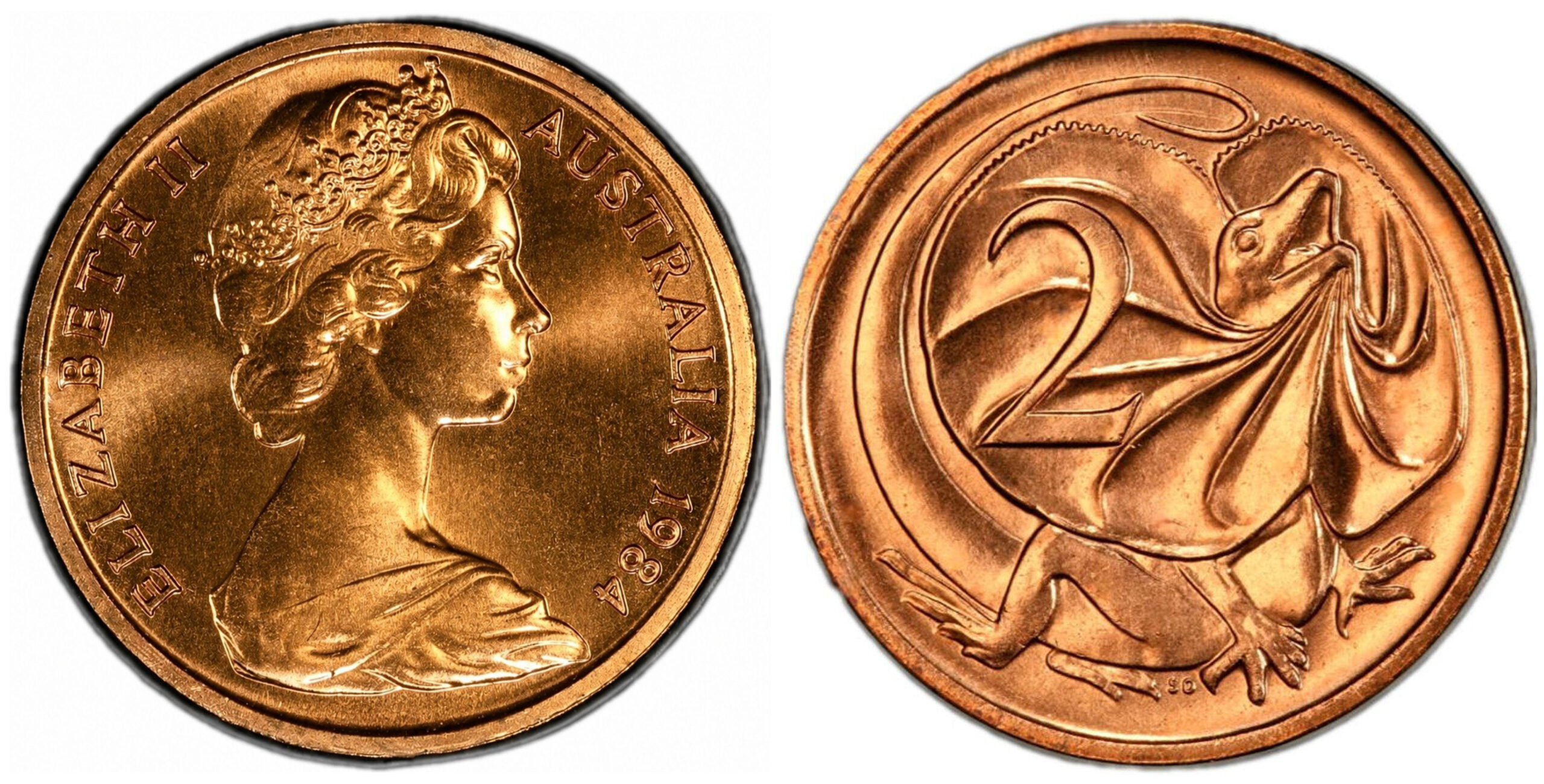 1984 2 Cent obverse and reverse