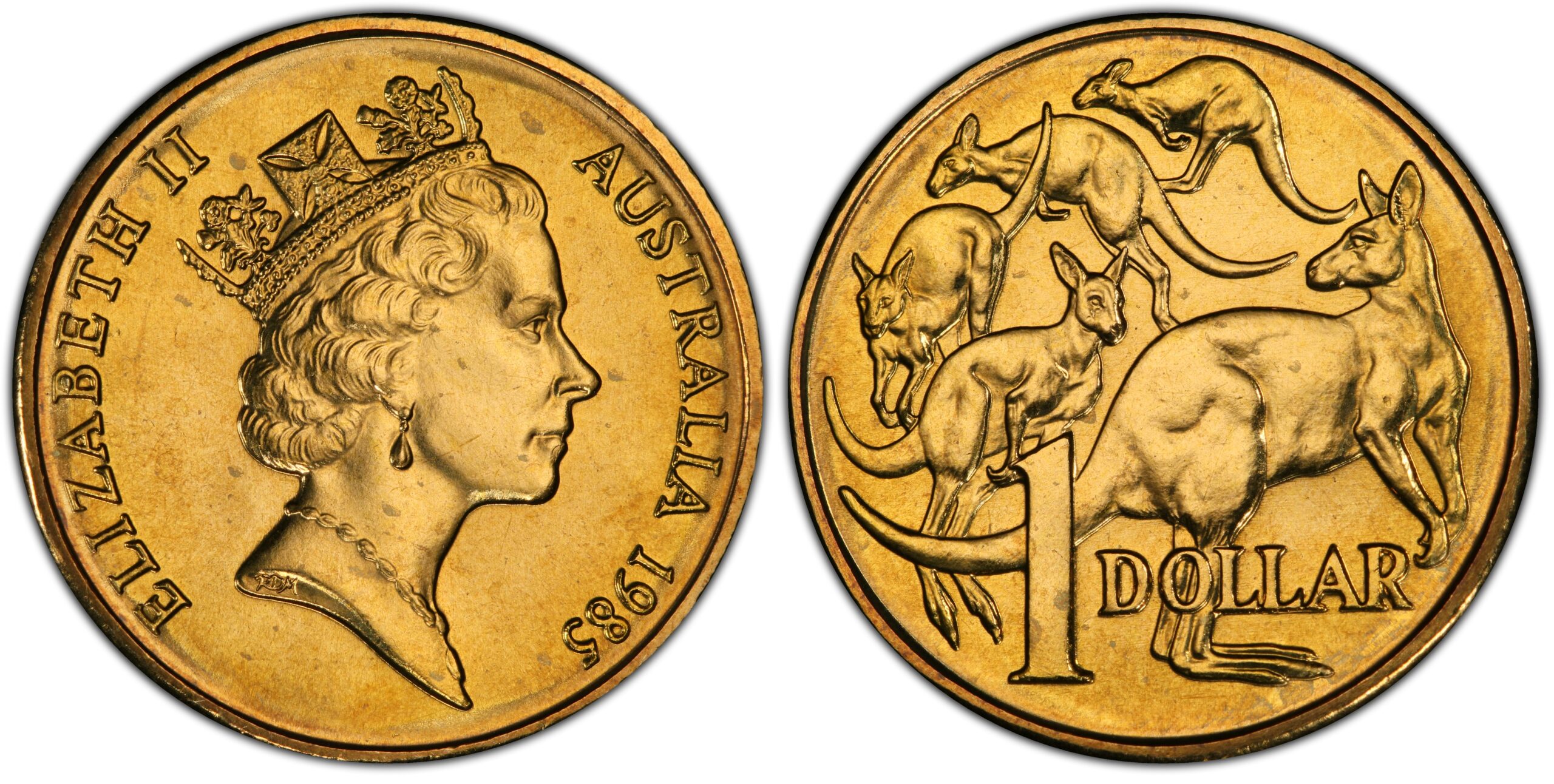 1985 $1 Coin obverse and reverse
