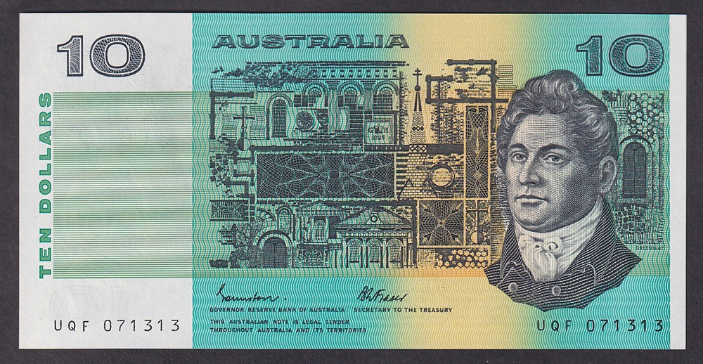 1985 Ten Dollars - Johnston & Fraser obverse