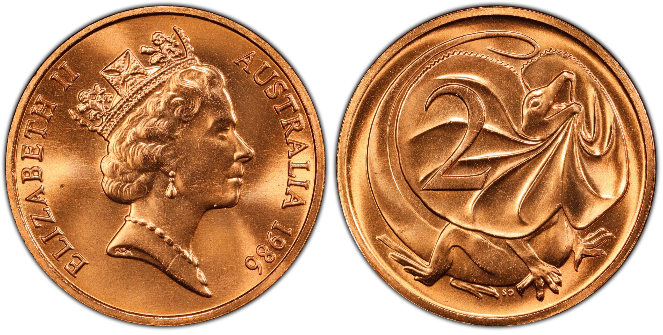 1986 2 Cent - Mint packs only obverse and reverse
