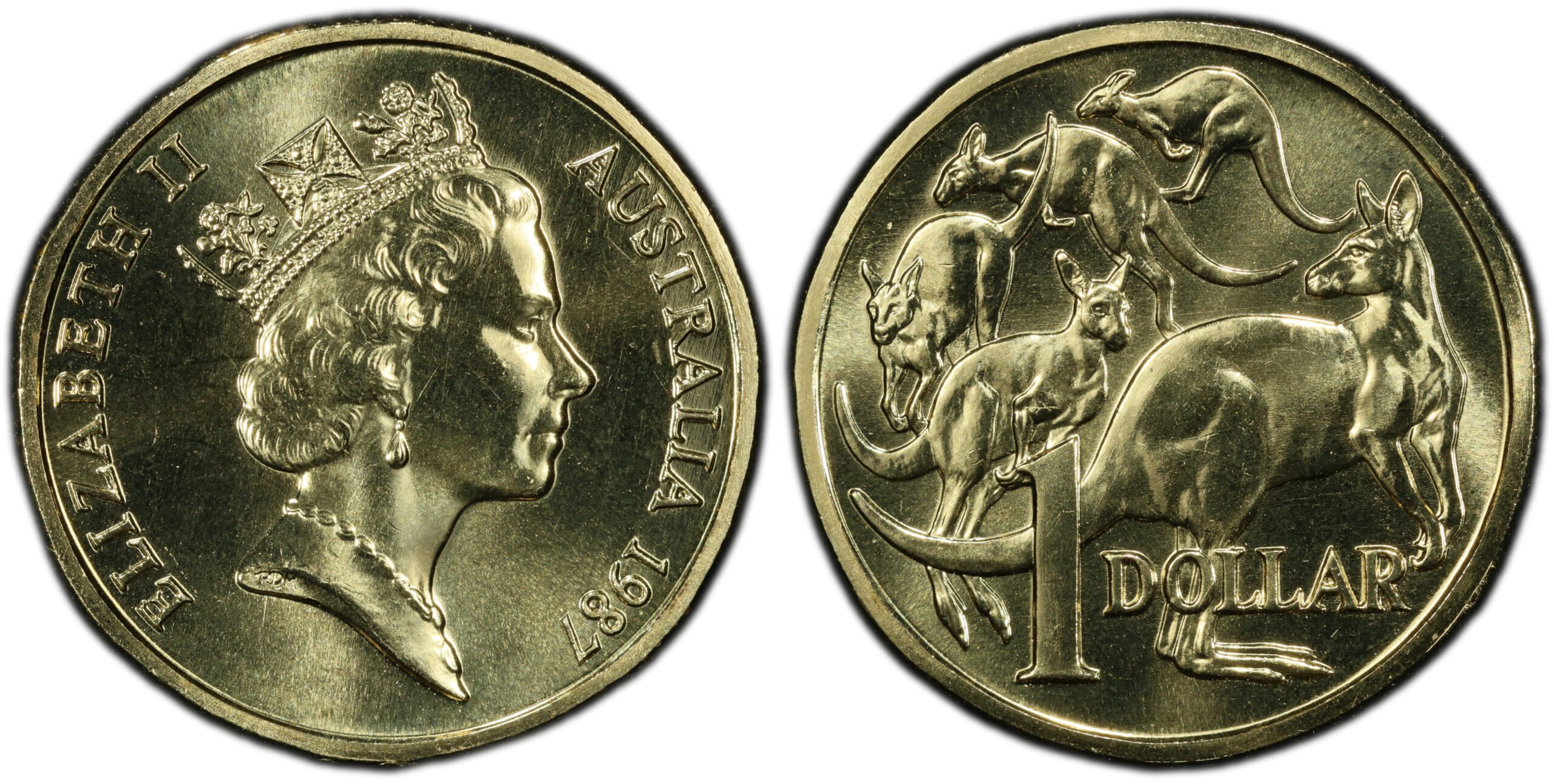 1987 $1 - Mob of Roos - Mint Set Only obverse and reverse
