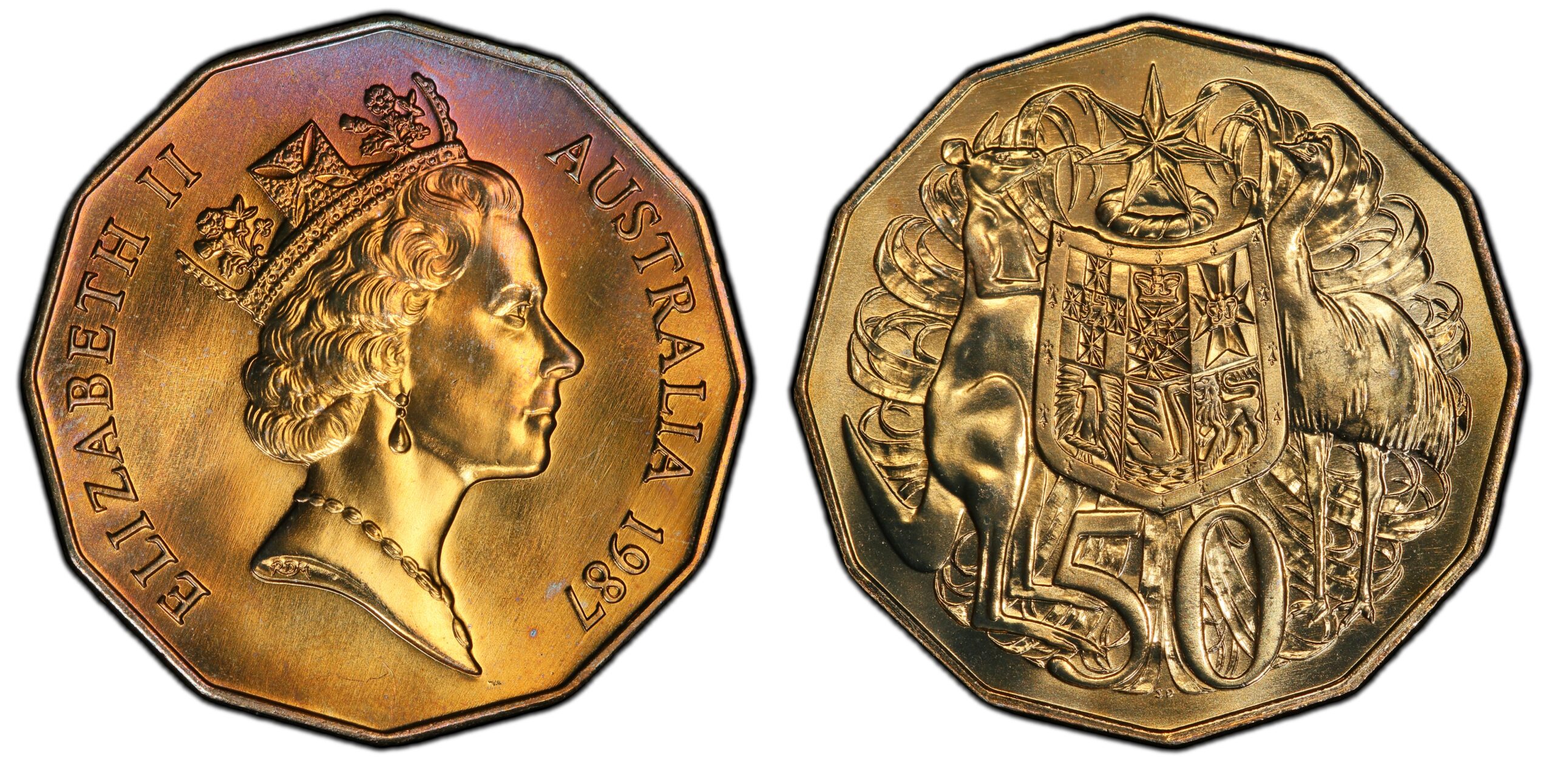 1987 50 Cent obverse and reverse