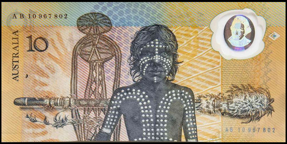 1988 Australian Ten Dollar Bicentenary polymer first issue obverse