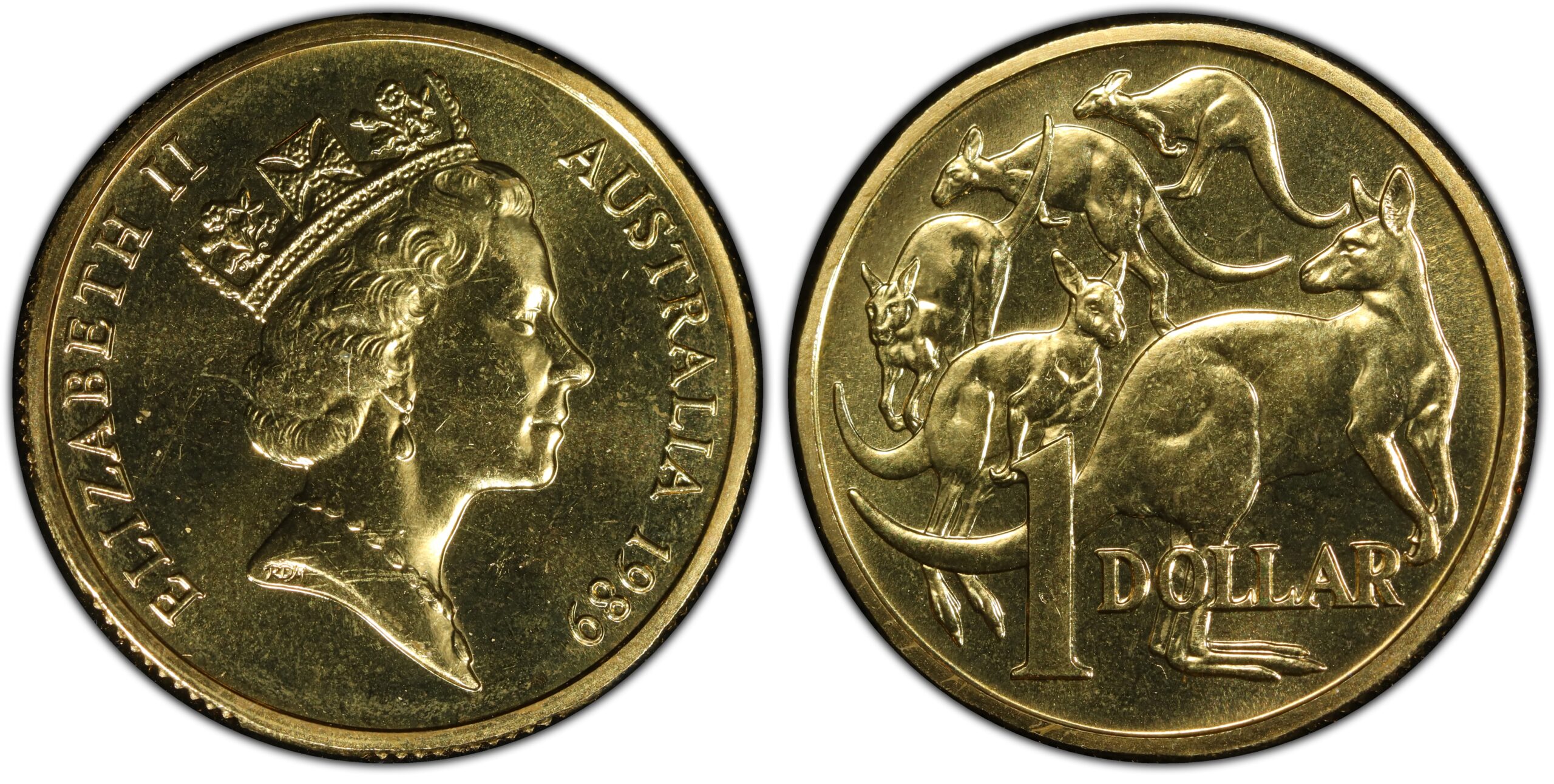 1989 $1 - Mob of Roos - Mint Set Only obverse and reverse