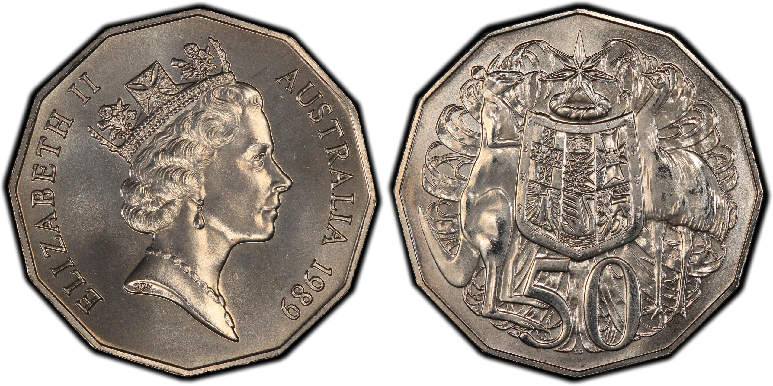 1989 50 Cent obverse and reverse