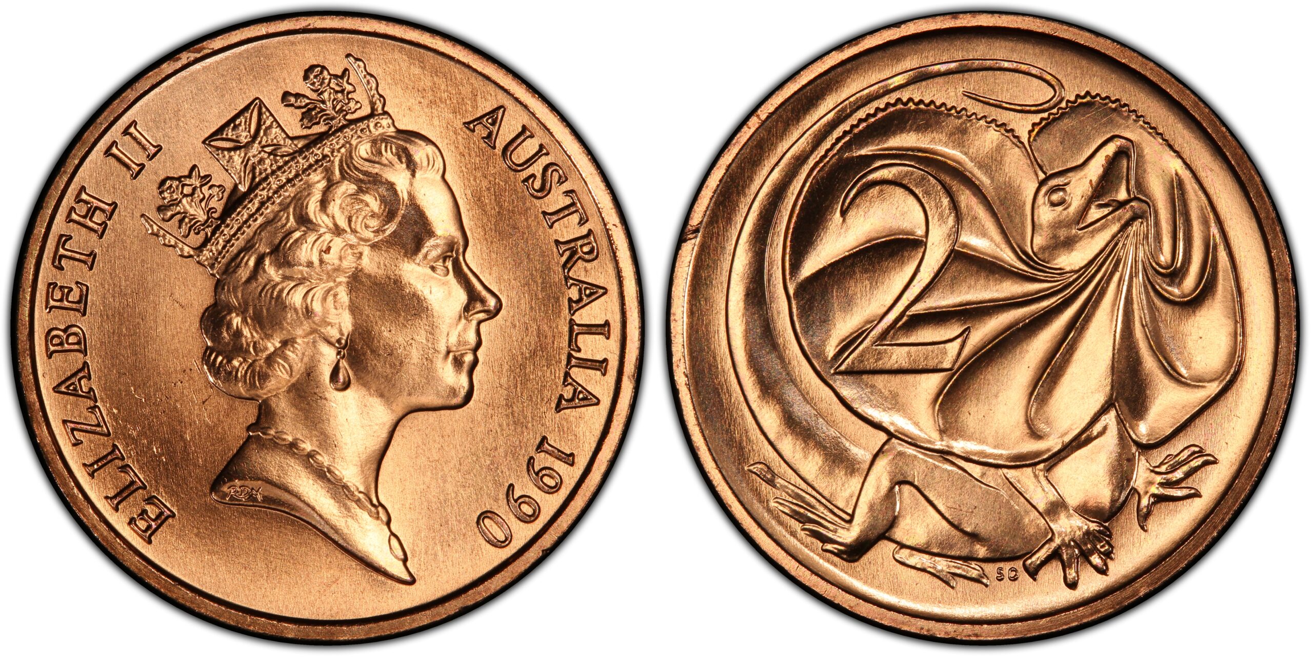 1990 2 Cent - Mint packs only obverse and reverse