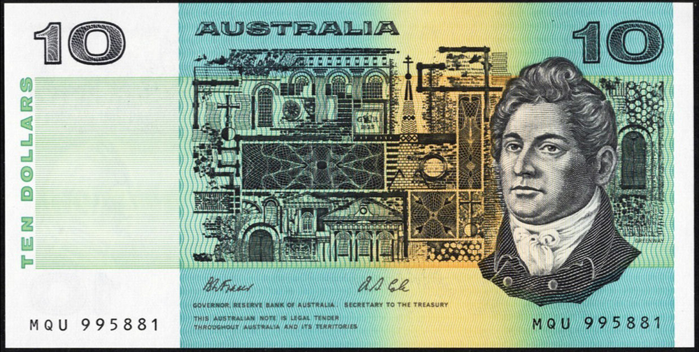 1991 Ten Dollars - Fraser & Cole obverse