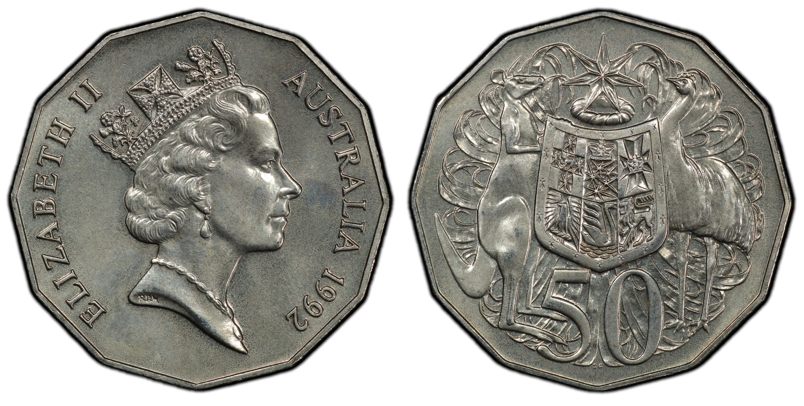 1992 50 Cent obverse and reverse