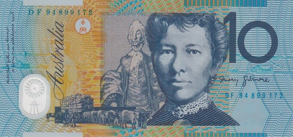 1994 Australian Ten Dollar Fraser Evans Blue Dobell obverse