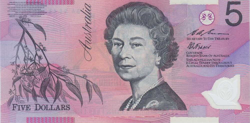 1996 Five Dollars - Macfarlane & Evans reverse
