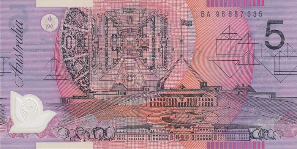 1998 Five Dollars - Macfarlane & Evans obverse