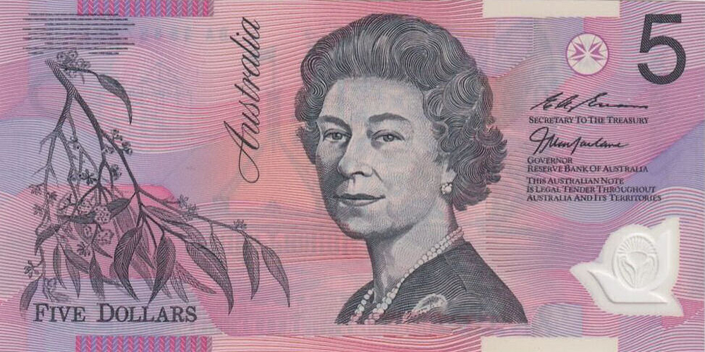 1998 Five Dollars - Macfarlane & Evans reverse