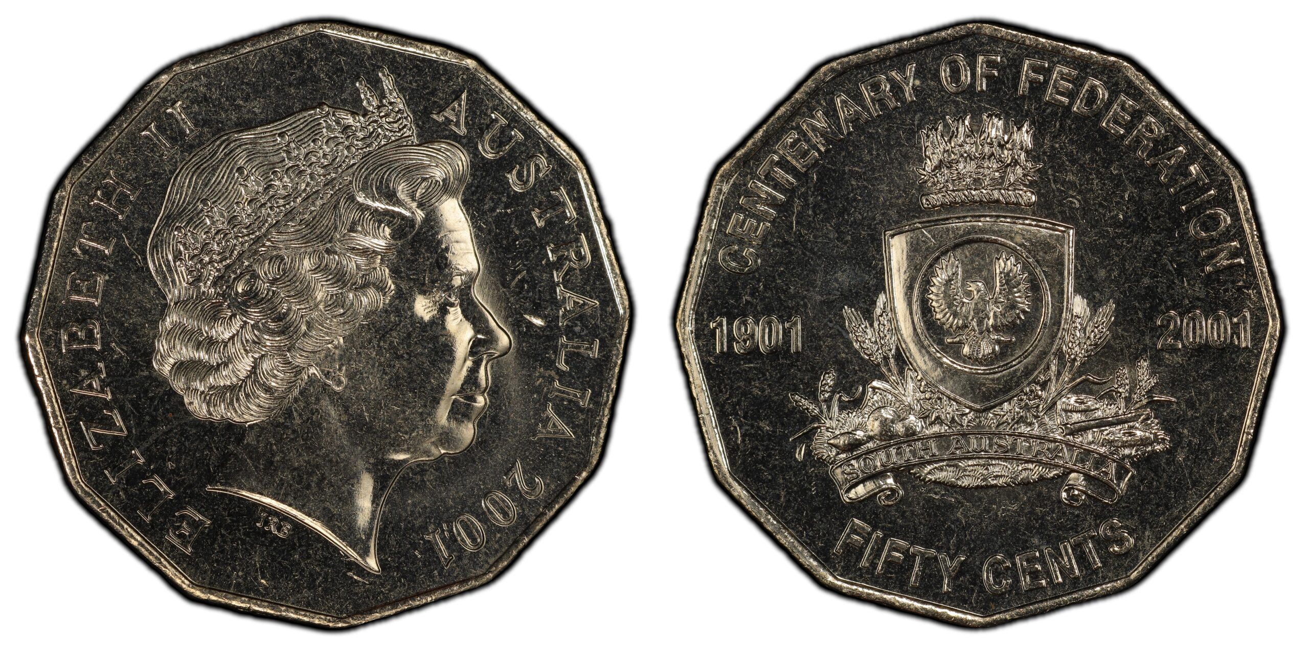 2001 50 Cent - South Australia obverse and reverse