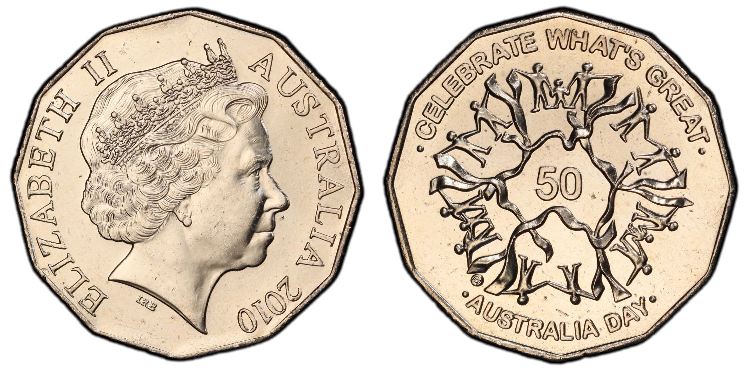 2010 50 Cent - Australia Day obverse and reverse