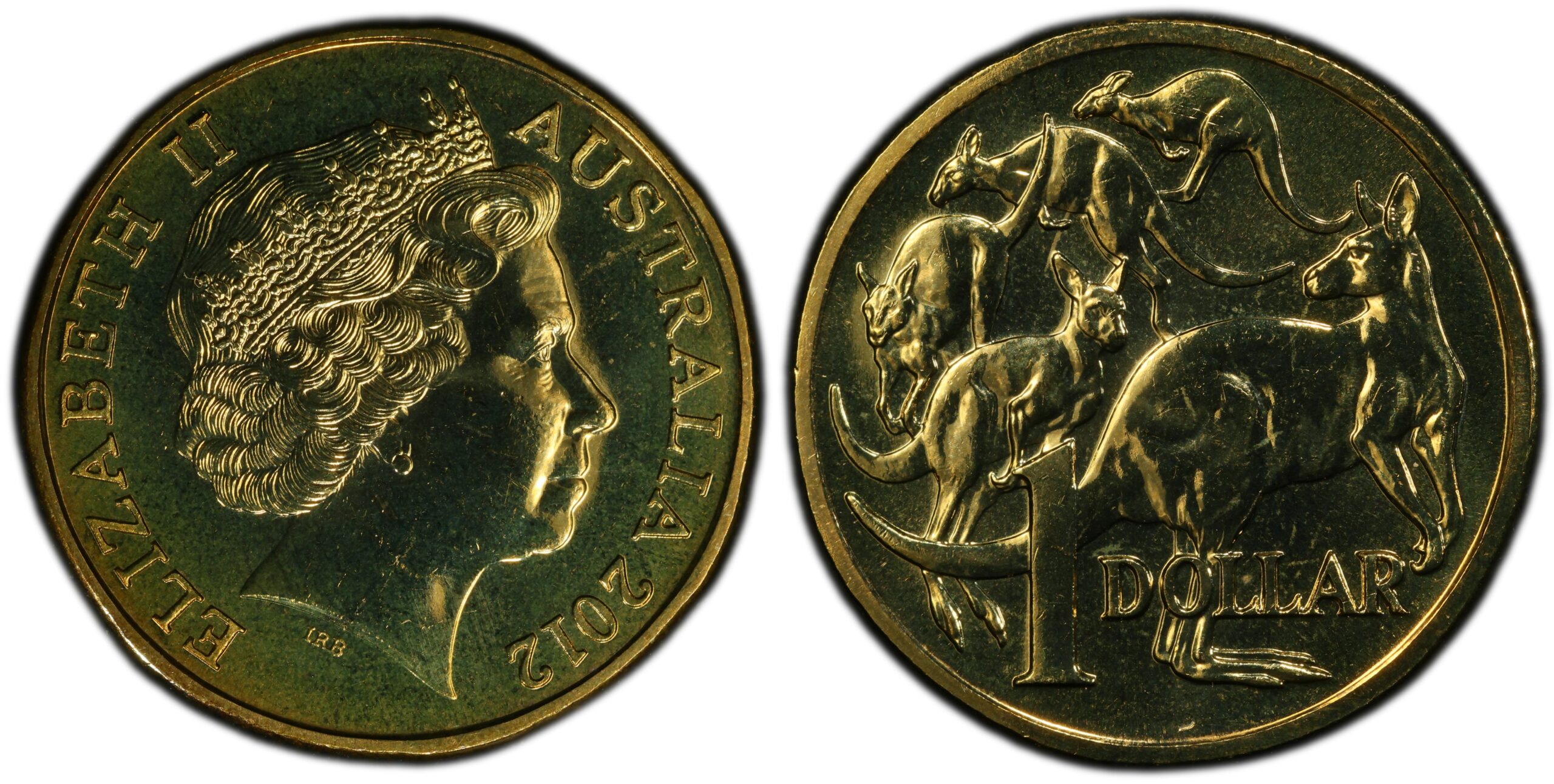 2012 $1 - Mob of Roos - Mint Set Only obverse and reverse