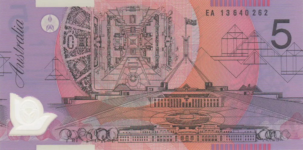 2013 Five Dollars - Stevens & Parkinson obverse