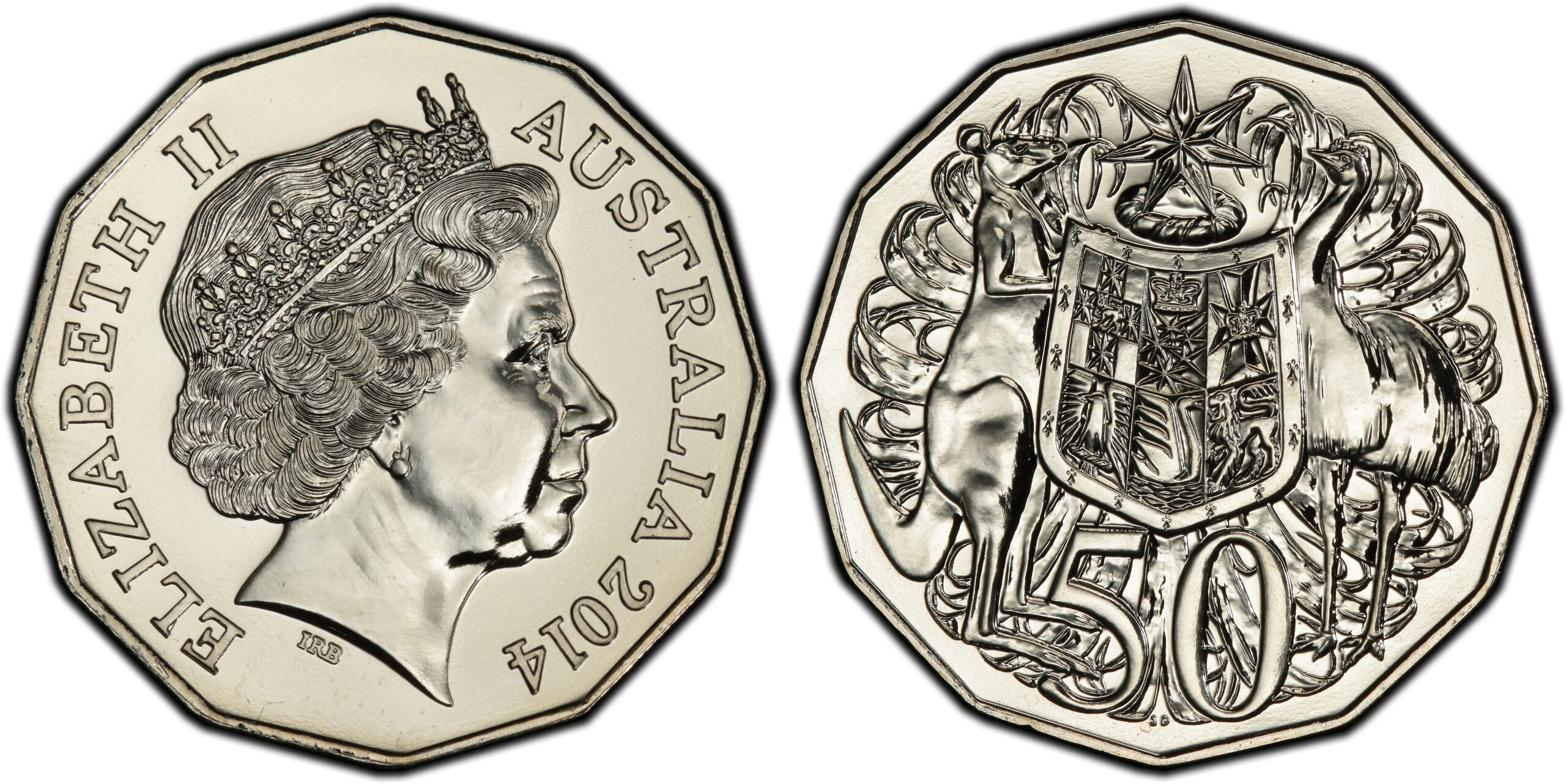 2014 50 Cent obverse and reverse